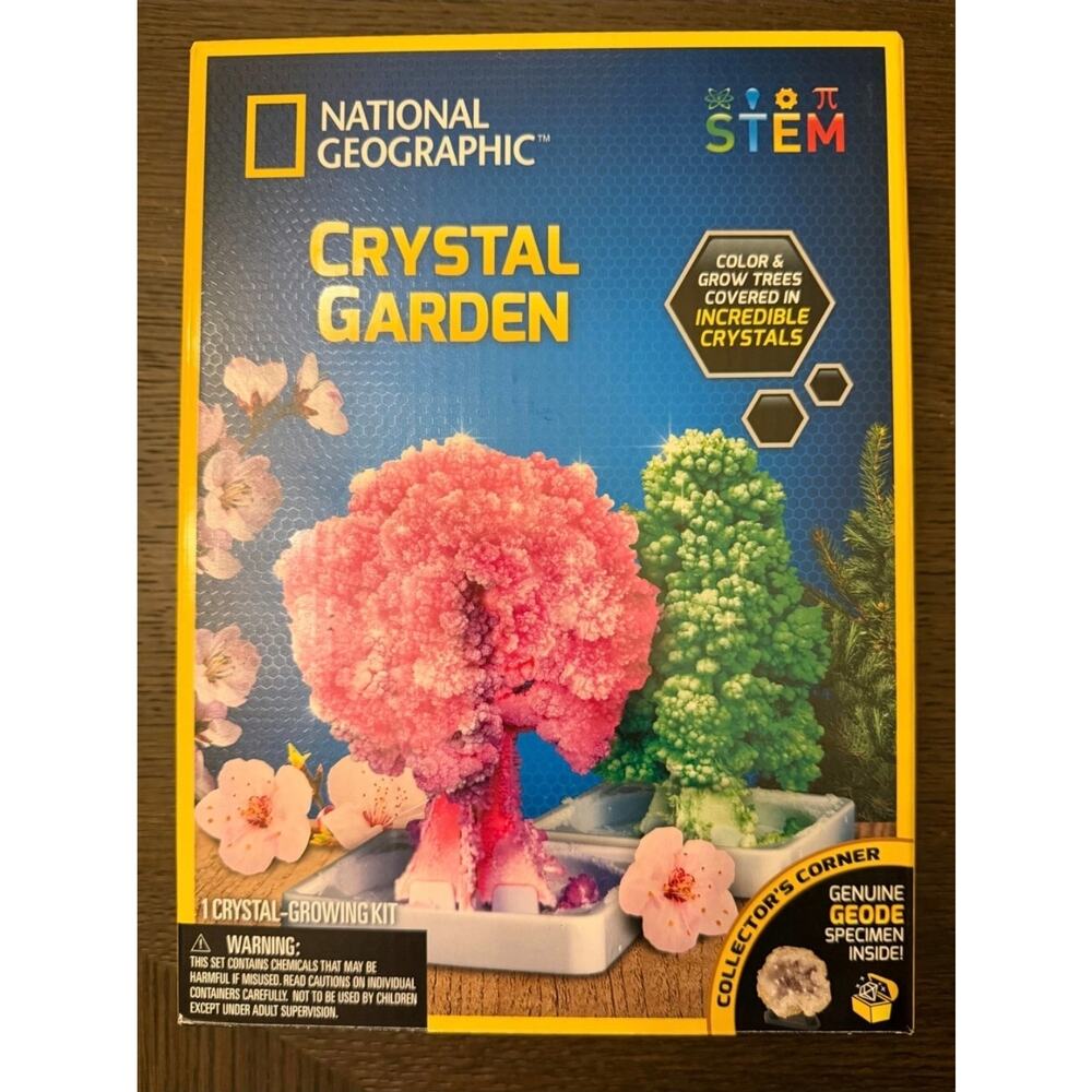 National Geographic STEM Crystal Garden Science Kit Genuine Geode Specimens